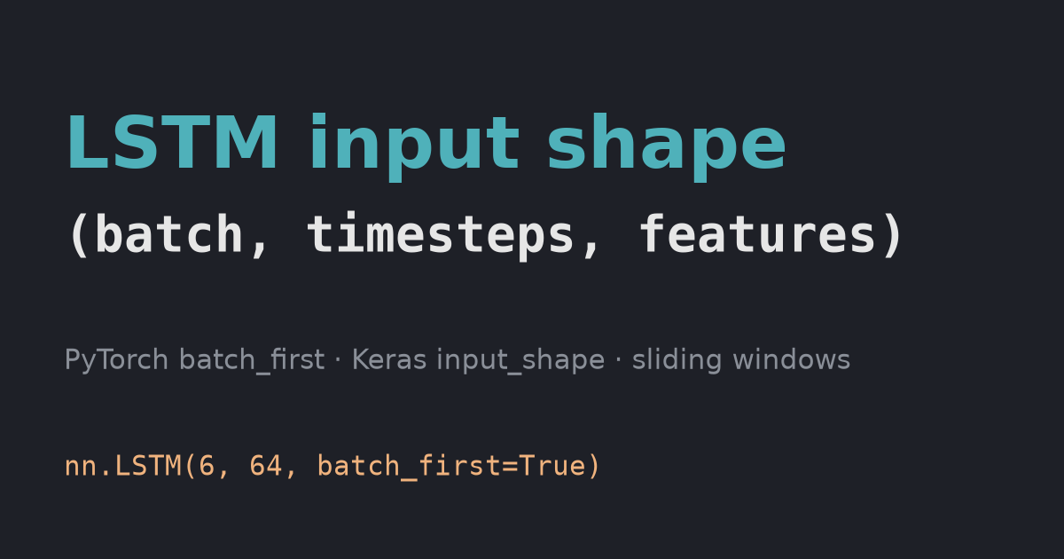 LSTM input shape explained: (batch, timesteps, features)