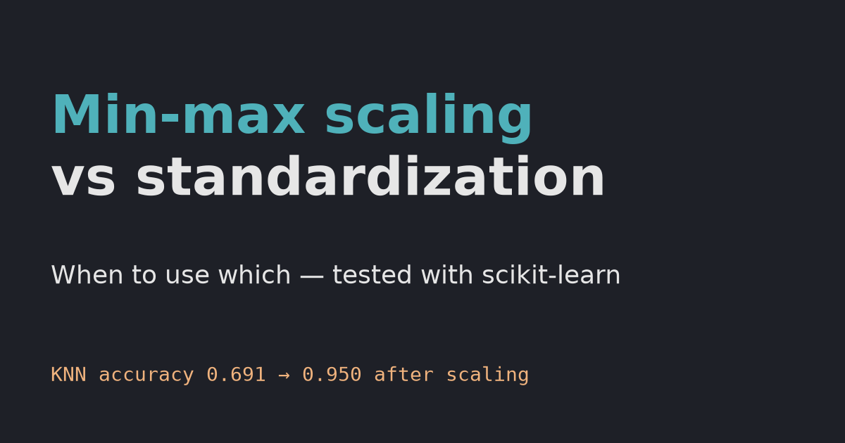 Min-max scaling vs standardization: when should you use which?
