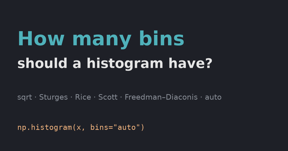 How many bins should a histogram have?