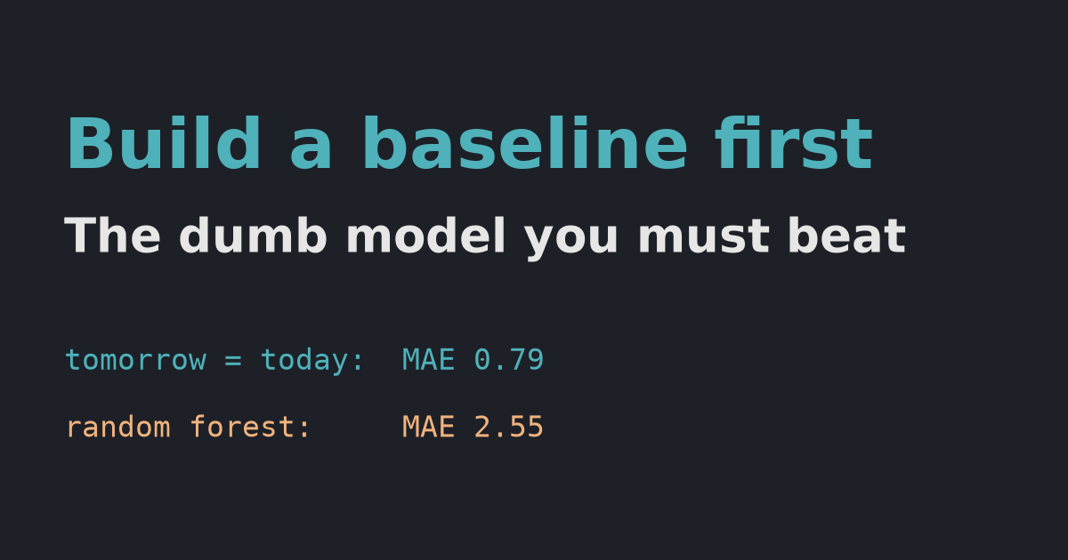 Why you should always build a baseline model first