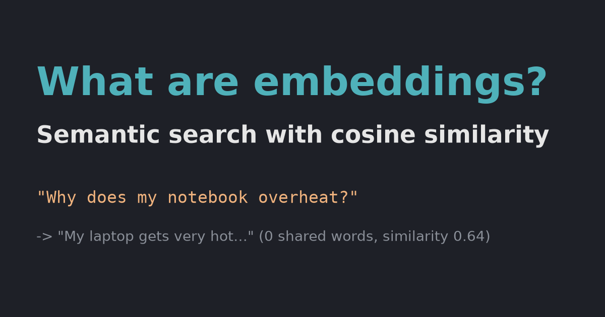 What are embeddings? Semantic search with cosine similarity in Python