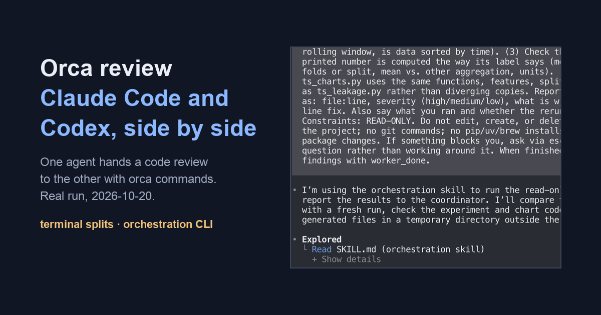 Orca review: Claude Code and Codex side by side, and one agent handing work to the other